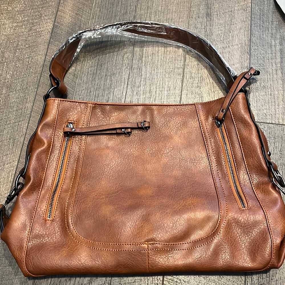 Brown leather large tote/purse